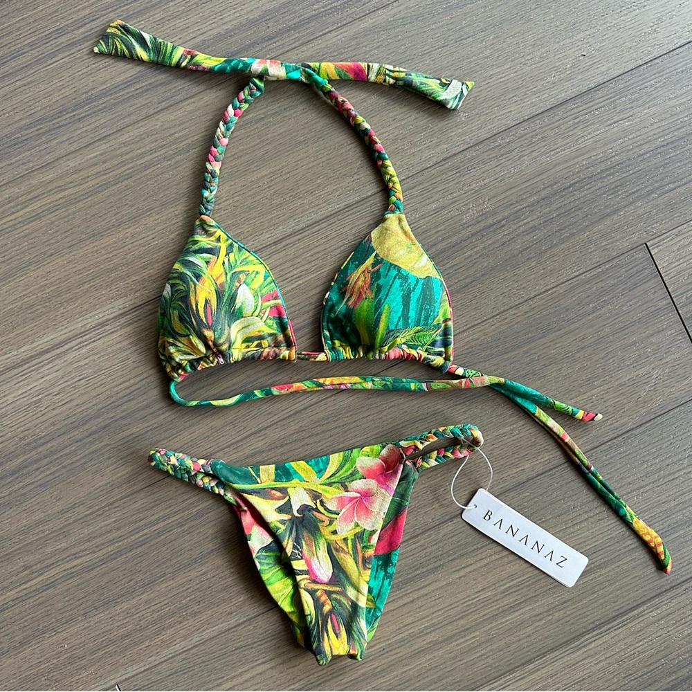 NWT Bananaz Swimwear Tropical Print Brazilian Bikini